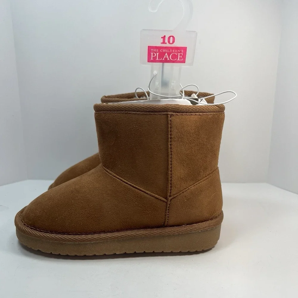 The Children's Place Faux Suede Boots Toddler 10 Tan New Faux Fur Lined 3048978